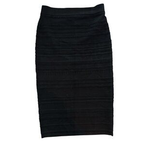 ARITZIA Babaton Bodycon Black Pointelle Midi Pencil Skirt US L